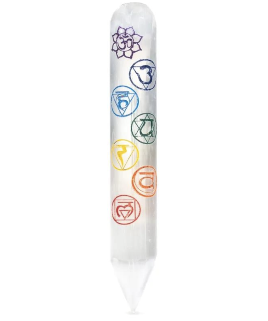bâton sélénite 7 Chakras bâton de massage